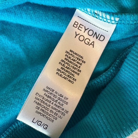 Beyond Yoga All Time Blue Blow Turtleneck Cropped Pullover Size L - Picture 6 of 7